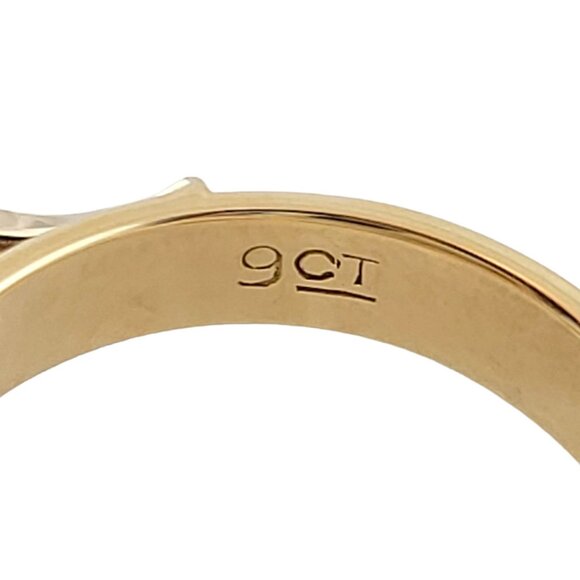 Vintage 9K Yellow Gold Black Opal Ring Size 6.25-6.5 #14772 - Picture 6 of 8